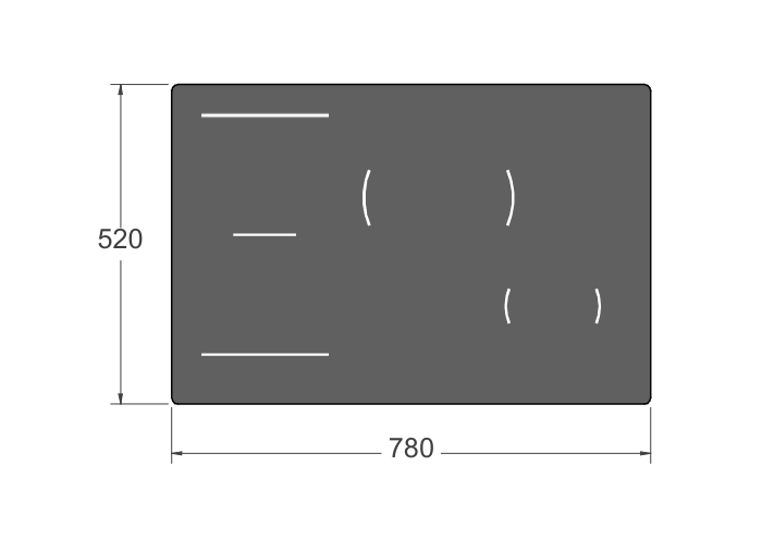 78 cm Induction Hob, 4 cooking zones, hidden white LED slider | Bertazzoni